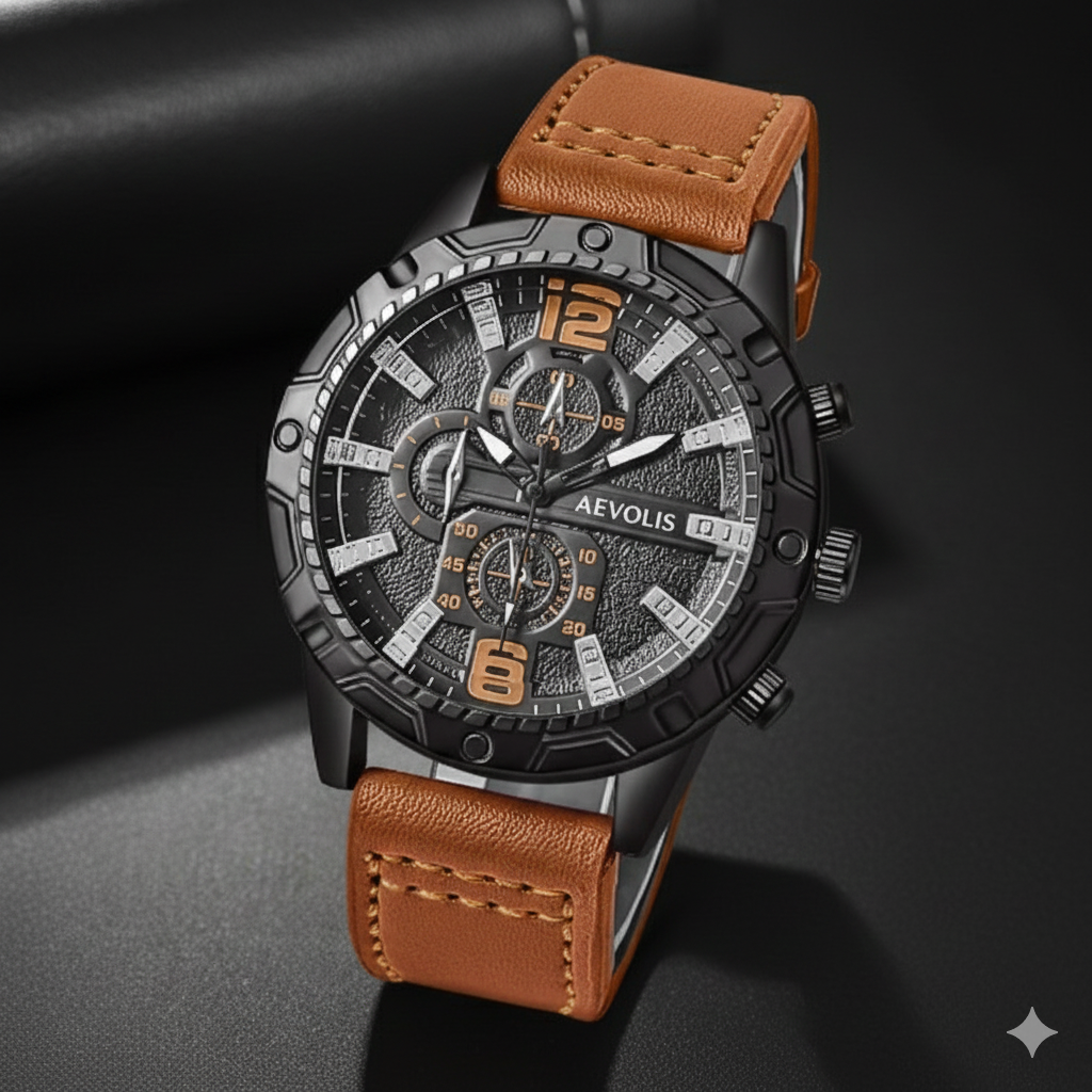 ⌚ AEVOLIS | Montre Homme Tendance – Bracelet Cuir et Style Top Brand