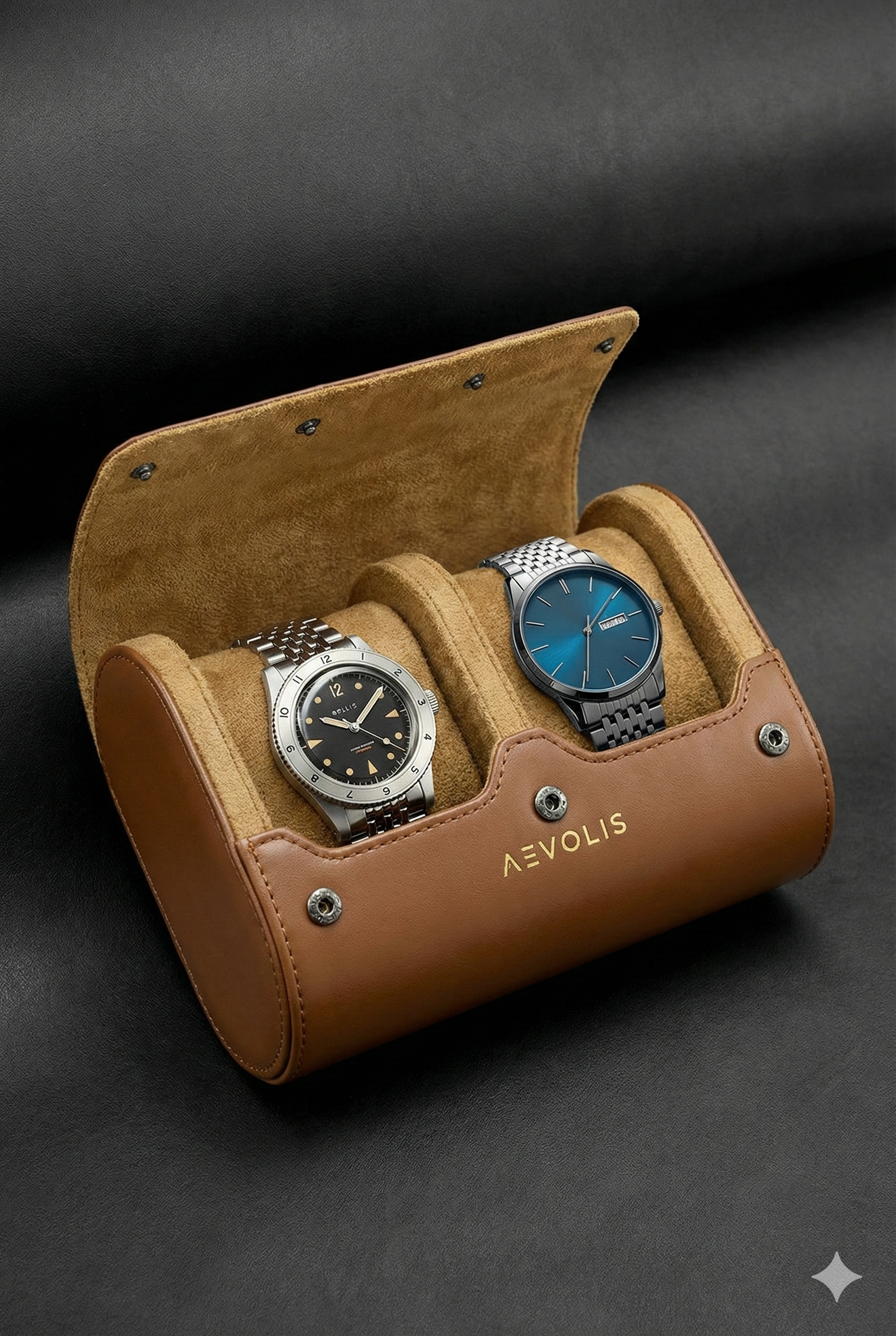 Étui de Voyage AEVOLIS – Rouleau 2 Montres